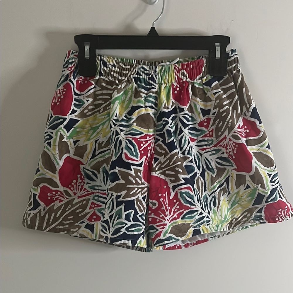Vintage Lord Jeff Colorful Floral Print Swimsuit Shorts